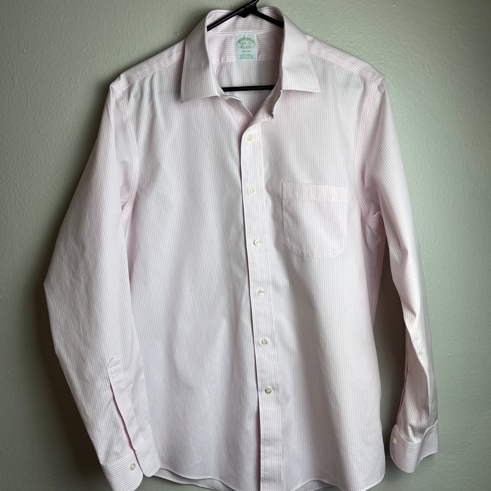 Brooks Brothers Milano pink Stripe Shirt